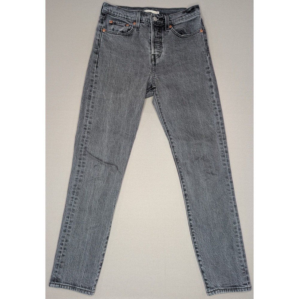 Levi's Jeans Premium Wedgie Womens 25 Gray Black Wash High Rise Button Fly